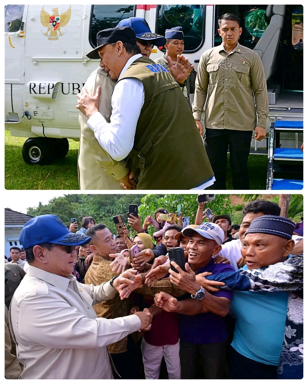 Presiden Prabowo Tinjau Posko Pengungsi di Agam, 100 Huntara Mulai Dibangun