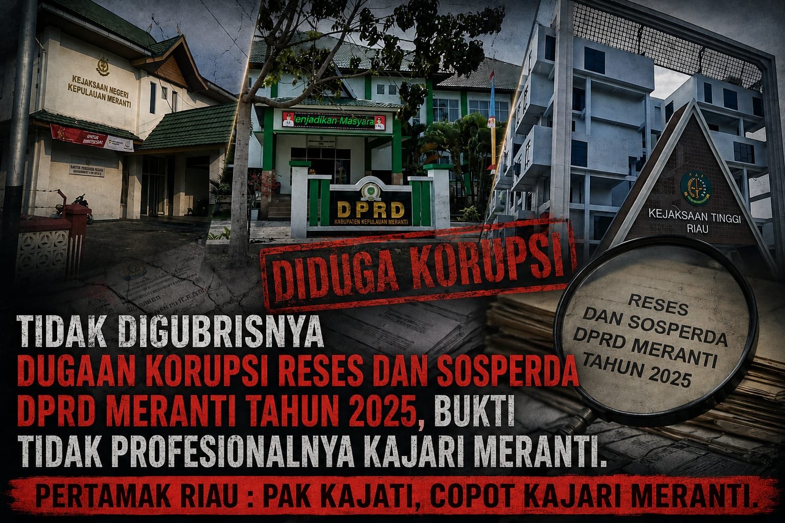 PERTAMAK Riau: Tidak Digubrisnya Laporan Dugaan Korupsi Reses dan Sosperda DPRD Meranti tahun 2025, Bukti Tidak Profesionalnya Kajari Meranti Sebagai Jaksa